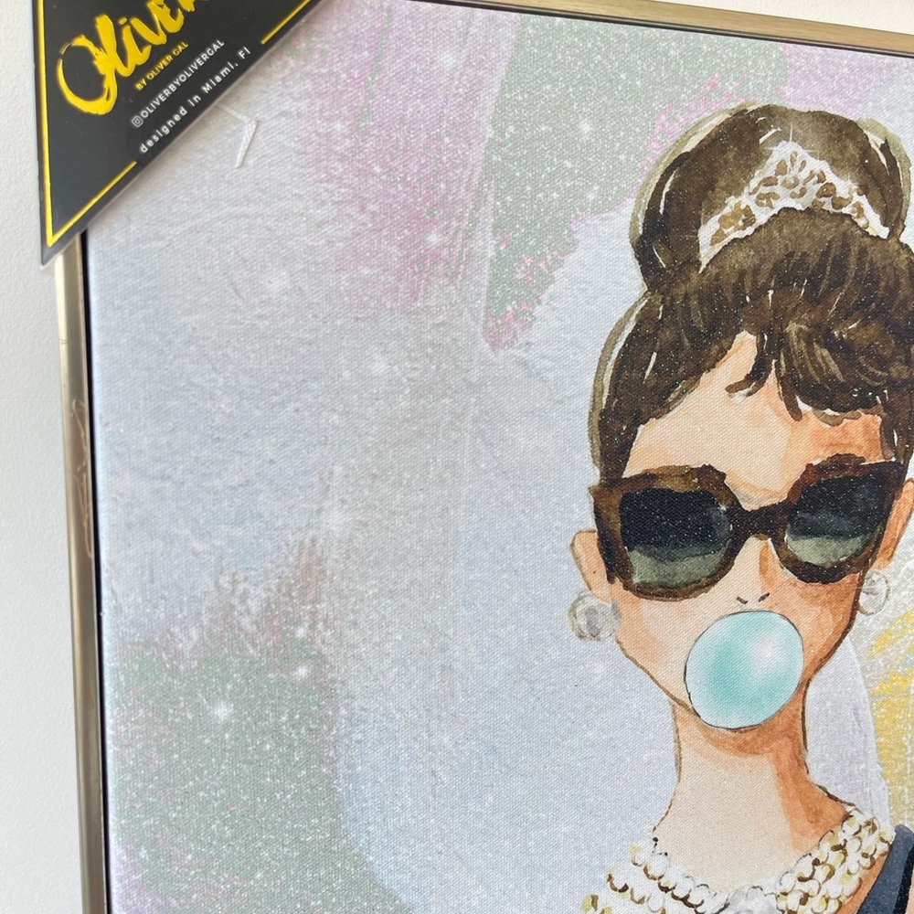 BUBBLE GUM JEWELRY Audrey Hepburn Framed canvas - Picture 3 of 5